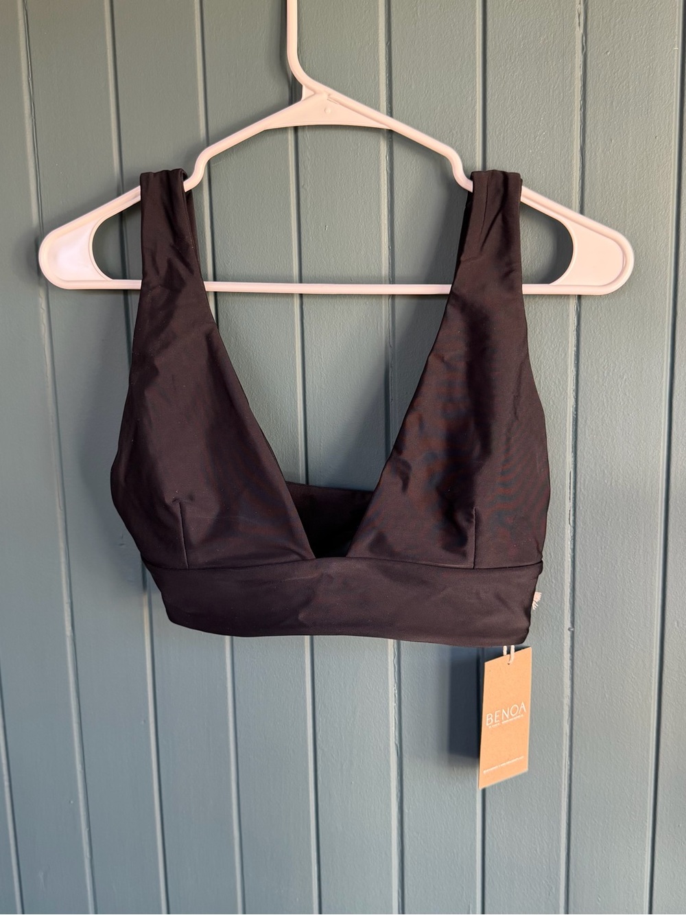 Benoa Swim Black Deep V Bralette Bikini Top